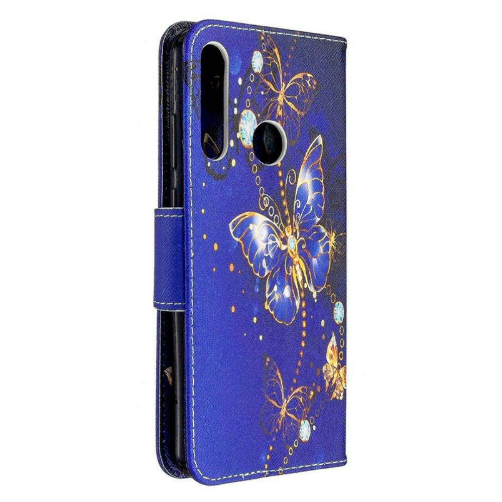 Flipové Pouzdro Na Huawei Y6p Motýli V Noci
