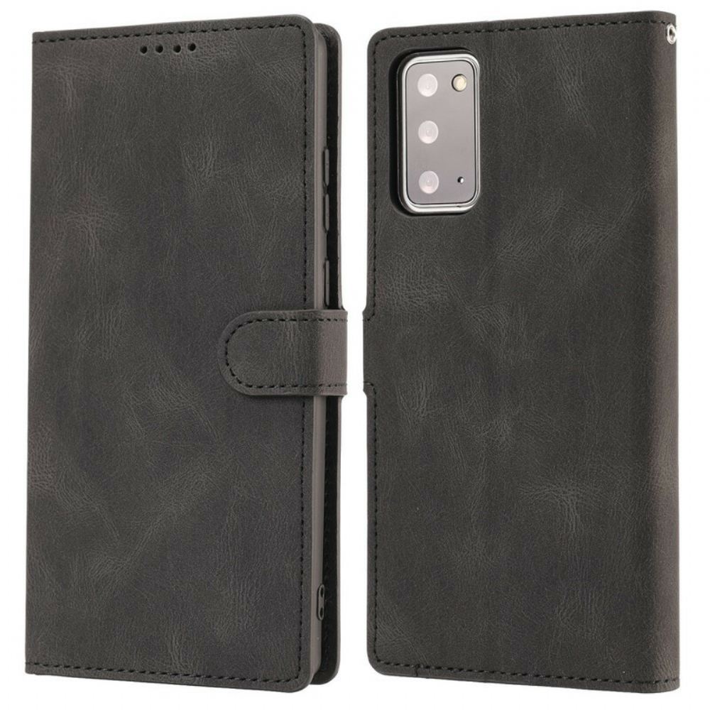 Flipové Pouzdro Na Samsung Galaxy Note 20 Klasický Retro Kožený Styl