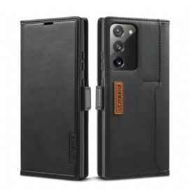 Flipové Pouzdro Na Samsung Galaxy Note 20 Retro Kožený Efekt Lc.imeeke