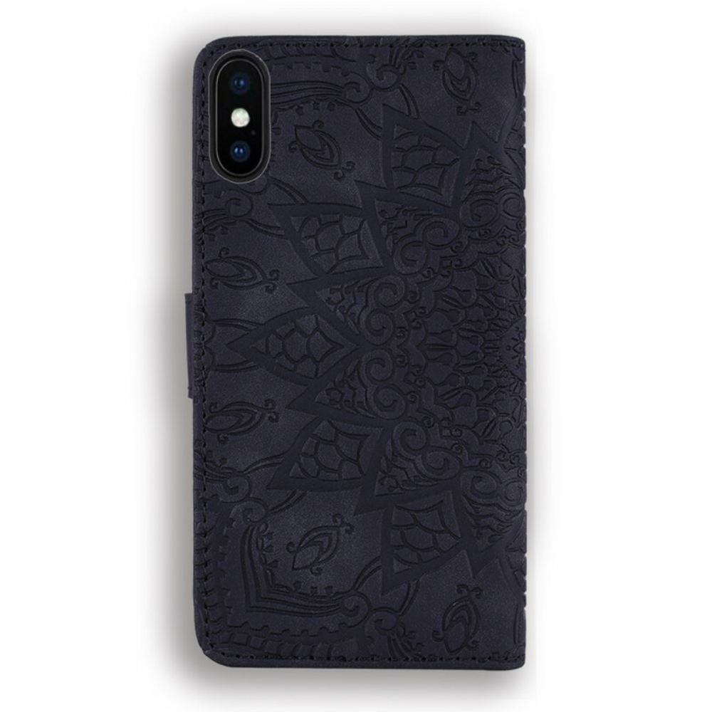 Flipové Pouzdro Na iPhone X / XS Květinový Potisk