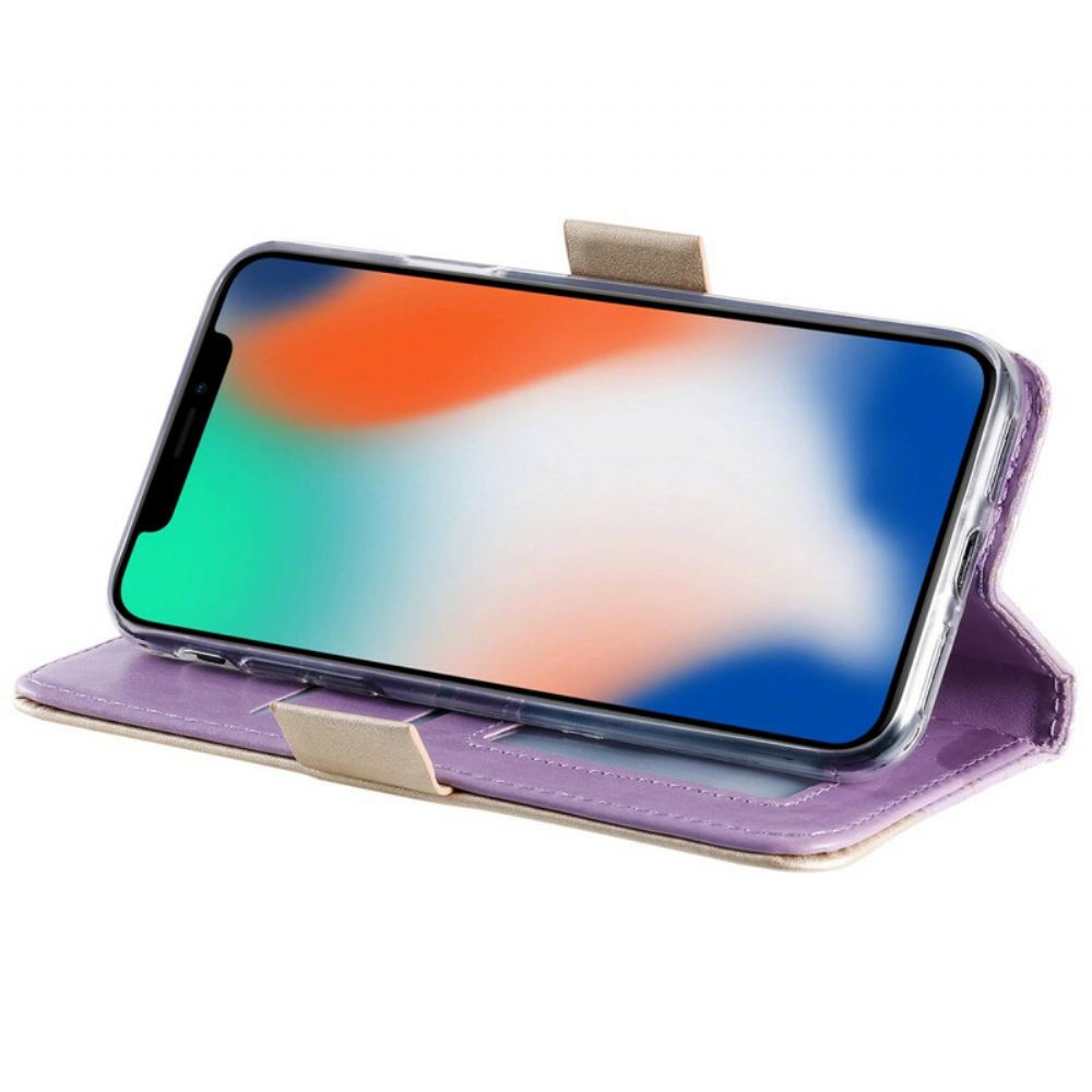 Flipové Pouzdro Na iPhone X / XS Na Lana Peněženka Na Mince S Krajkovým Řemínkem
