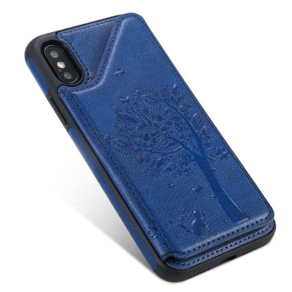 Kryt Na iPhone X / XS Držák Karty Podpory Tisku Cat
