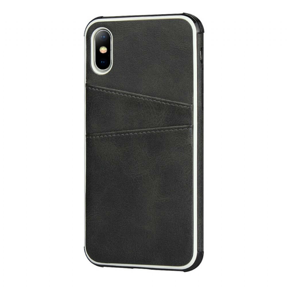 Kryt Na iPhone X / XS Monochromatický Dvojitý Držák Karet