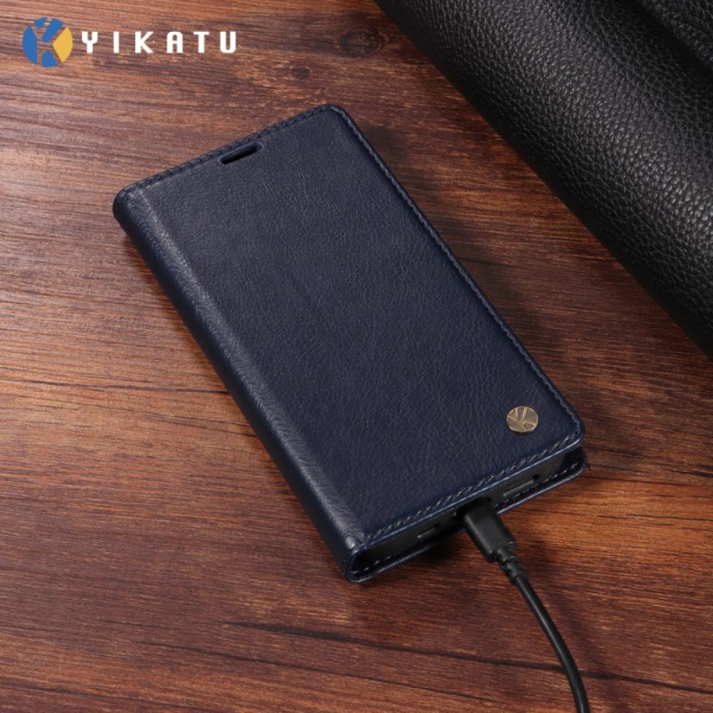 Kožené Pouzdro Folio Oppo Reno 14 Pro 5g Yikatu Voskovaná Umělá Kůže