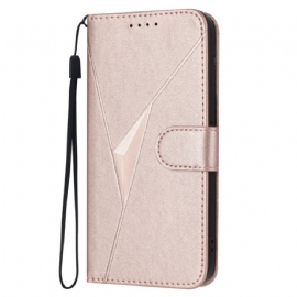 Kožený Kryt Na Oppo Reno 14 Pro 5g Trojúhelníkový Vzor