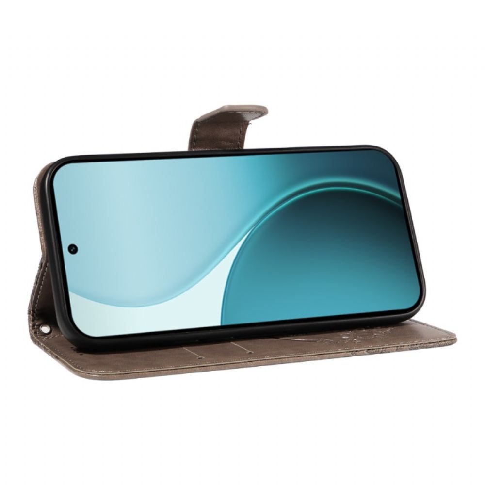 Kožený Kryt Oppo Reno 14 Pro 5g Grafický Motýl