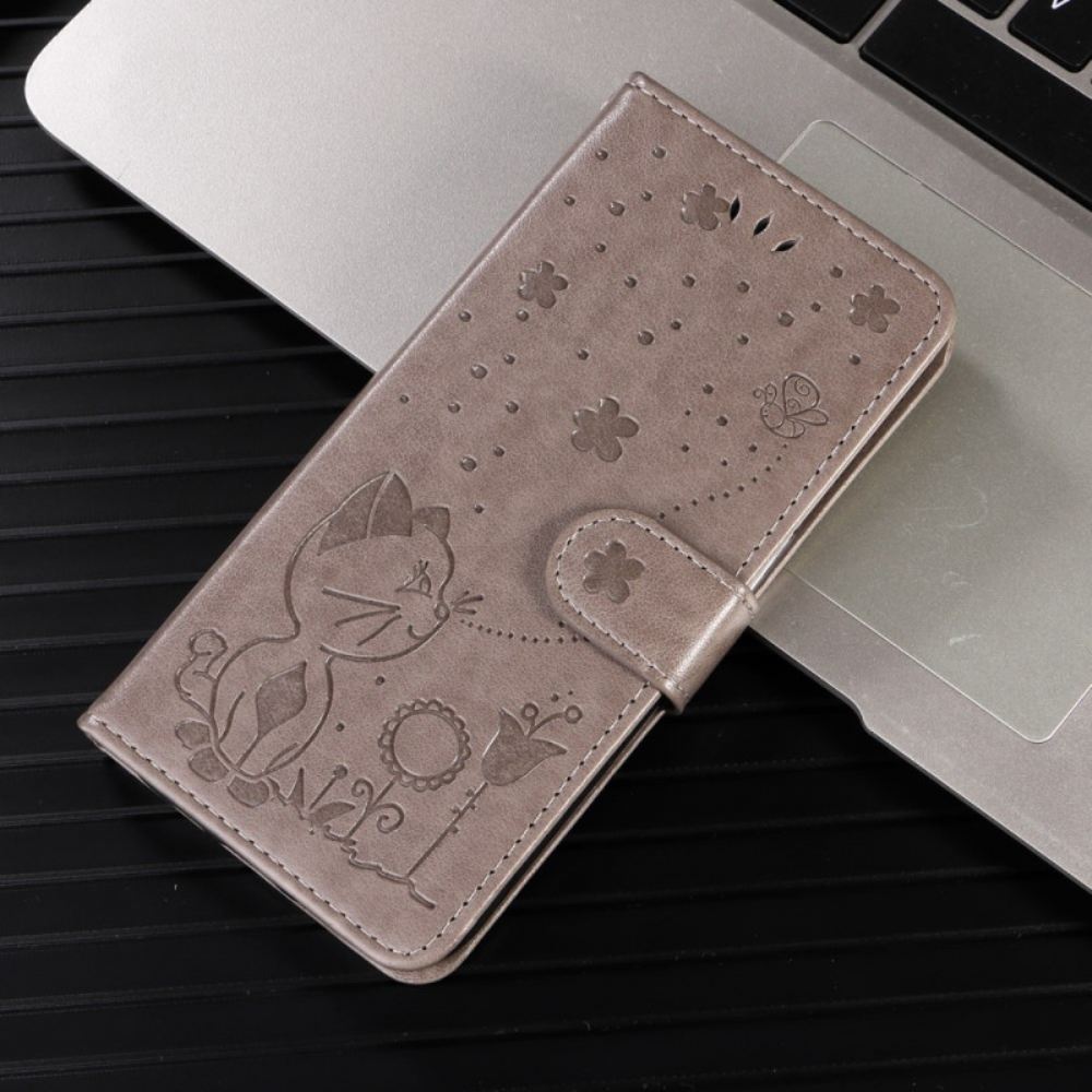 Kožený Kryt Oppo Reno 14 Pro 5g Kočka A Včela