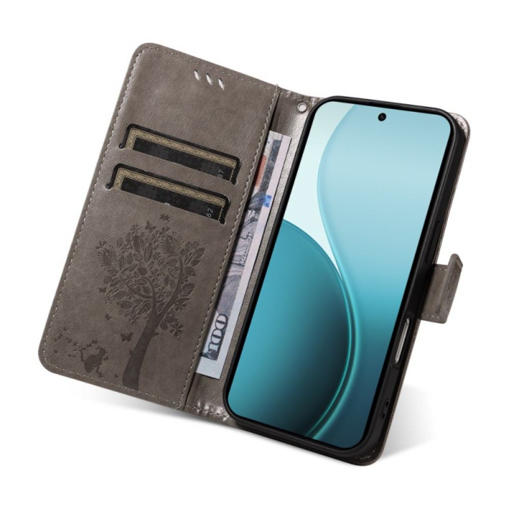 Kožený Kryt Oppo Reno 14 Pro 5g Kočka A Včela