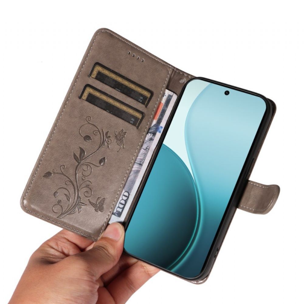 Kožený Kryt Oppo Reno 14 Pro 5g Malé Květiny