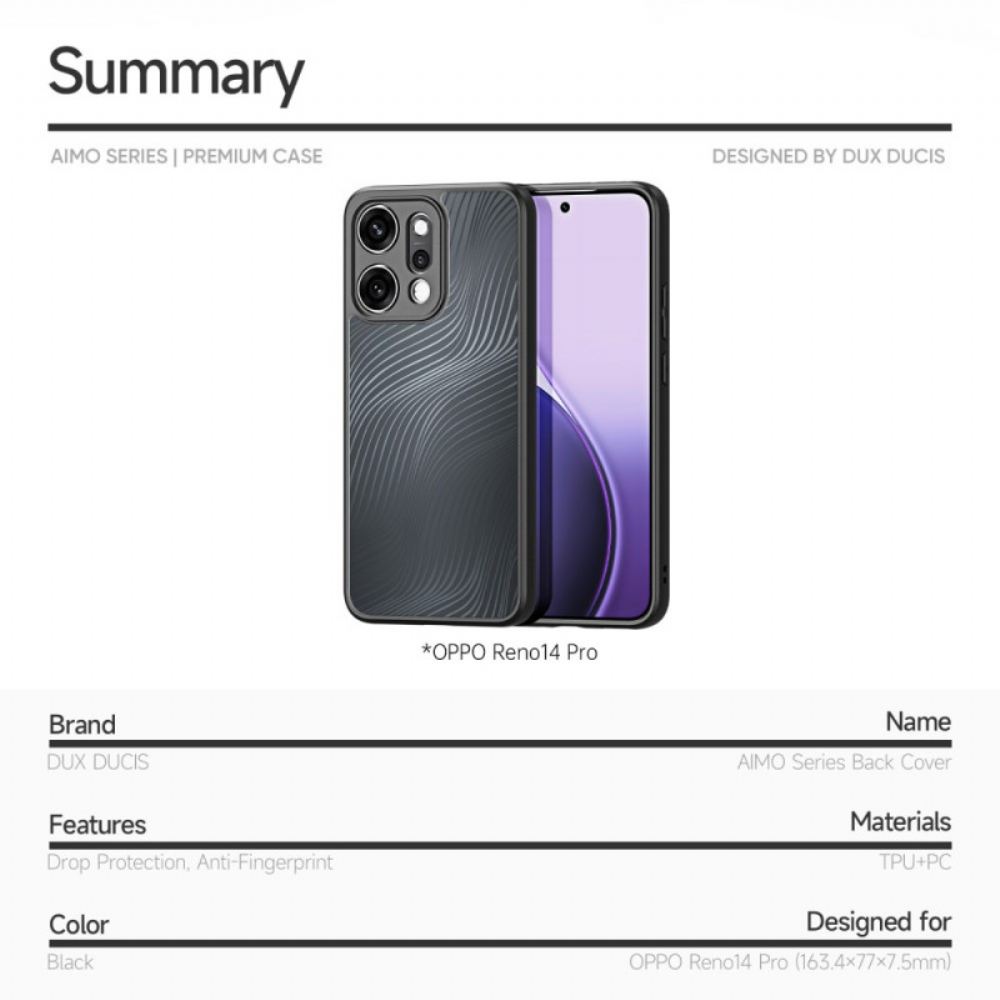 Kryt Oppo Reno 14 Pro 5g Řada Aimo Dux Ducis