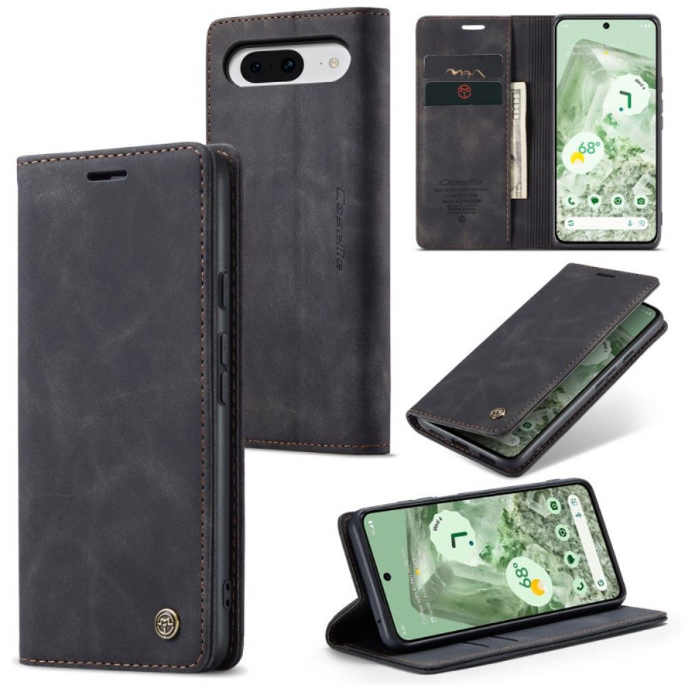 Kožené Pouzdro Folio Google Pixel 8a Caseme Semišový Efekt