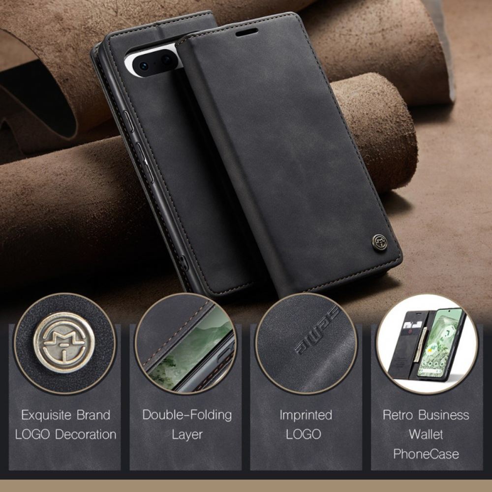 Kožené Pouzdro Folio Google Pixel 8a Caseme Semišový Efekt