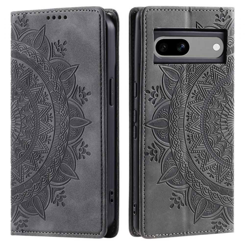 Kožené Pouzdro Folio Google Pixel 8a Mandala Suede Effect