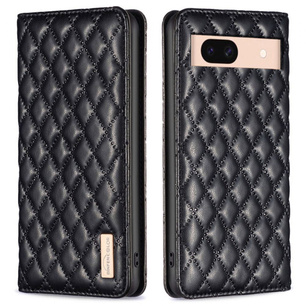 Kožené Pouzdro Folio Google Pixel 8a Prošívaná Binfen Barva