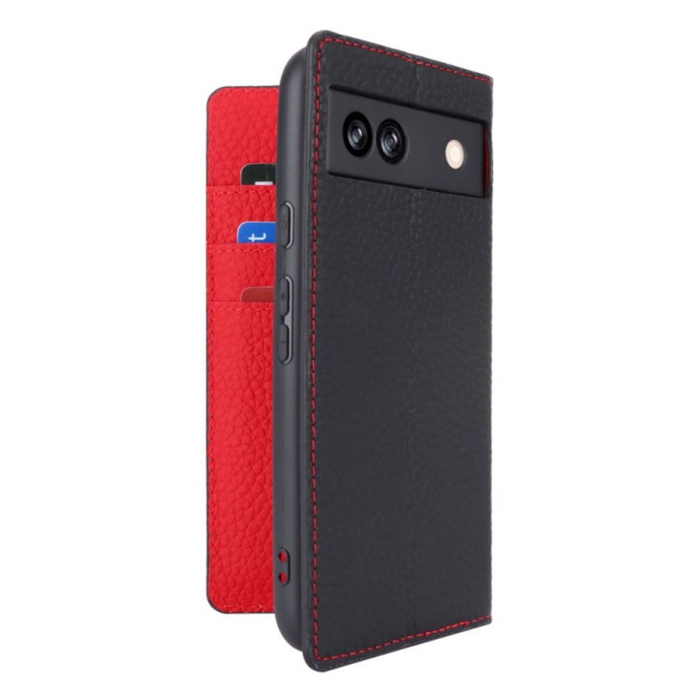 Kožené Pouzdro Folio Google Pixel 8a Textura Litchi S Popruhem