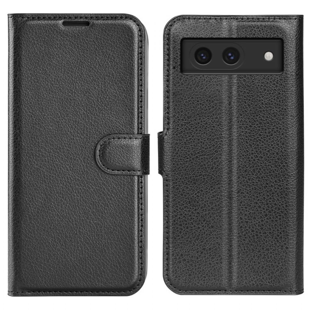 Kožený Kryt Google Pixel 8a Klasická Umělá Kůže Litchi