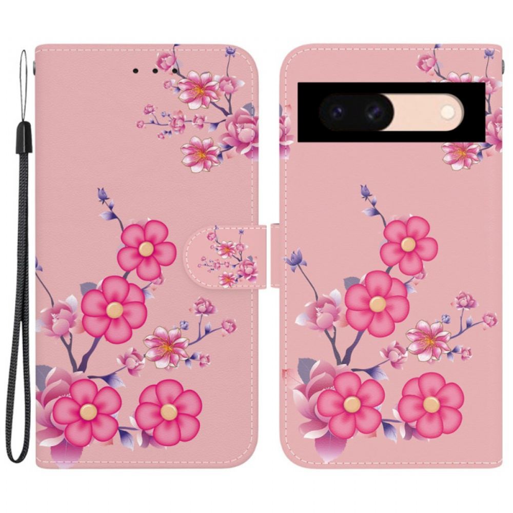 Kožený Kryt Google Pixel 8a Sakura S Popruhem