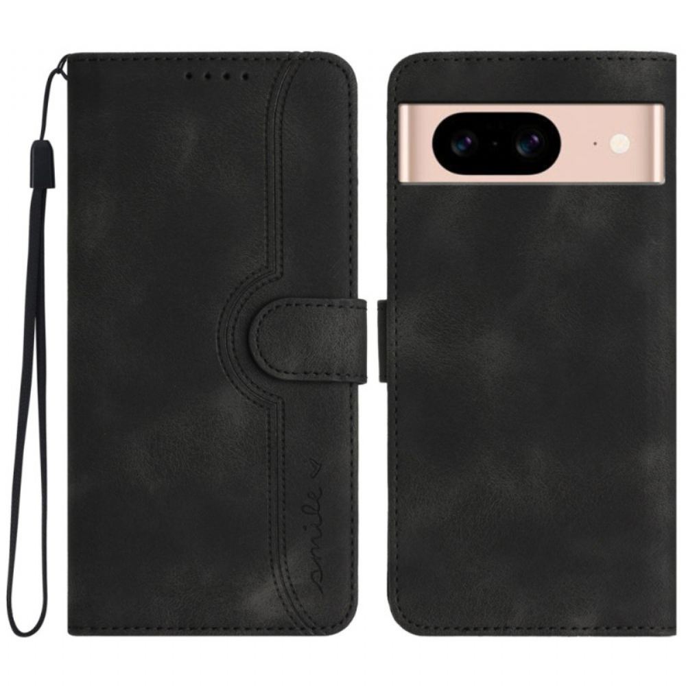 Kožený Kryt Google Pixel 8a Úsměv Na Šňůrce