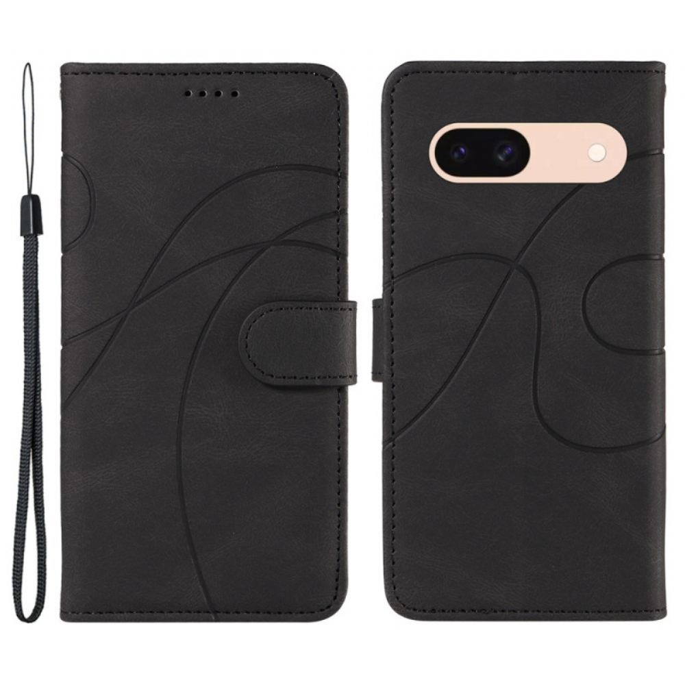 Kožený Kryt Google Pixel 8a Vlnité Linky V Lainère