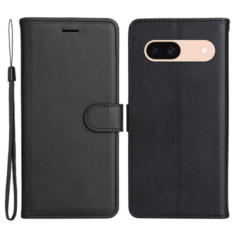 Kožený Kryt Na Google Pixel 8a Obyčejný S Popruhem