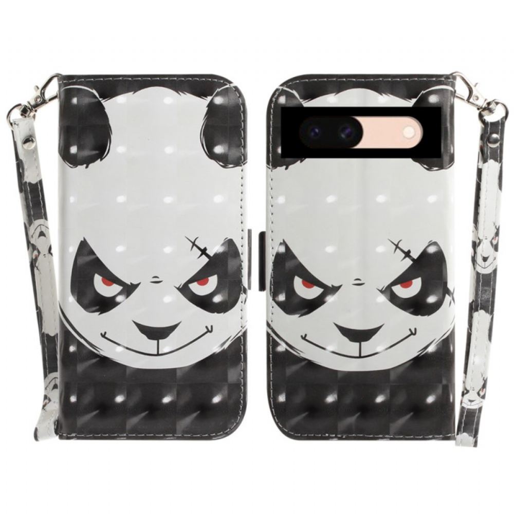 Kožený Kryt Na Google Pixel 8a Rozzlobená Panda