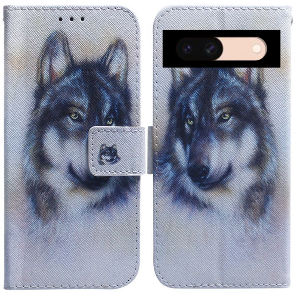 Peněženková Pouzdra Google Pixel 8a Kryty Na Mobil Akvarel Vlk