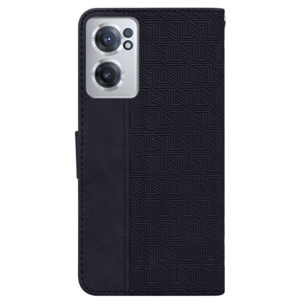 Flipové Pouzdro Na OnePlus Nord CE 2 5G Prošívání Z Umělé Kůže