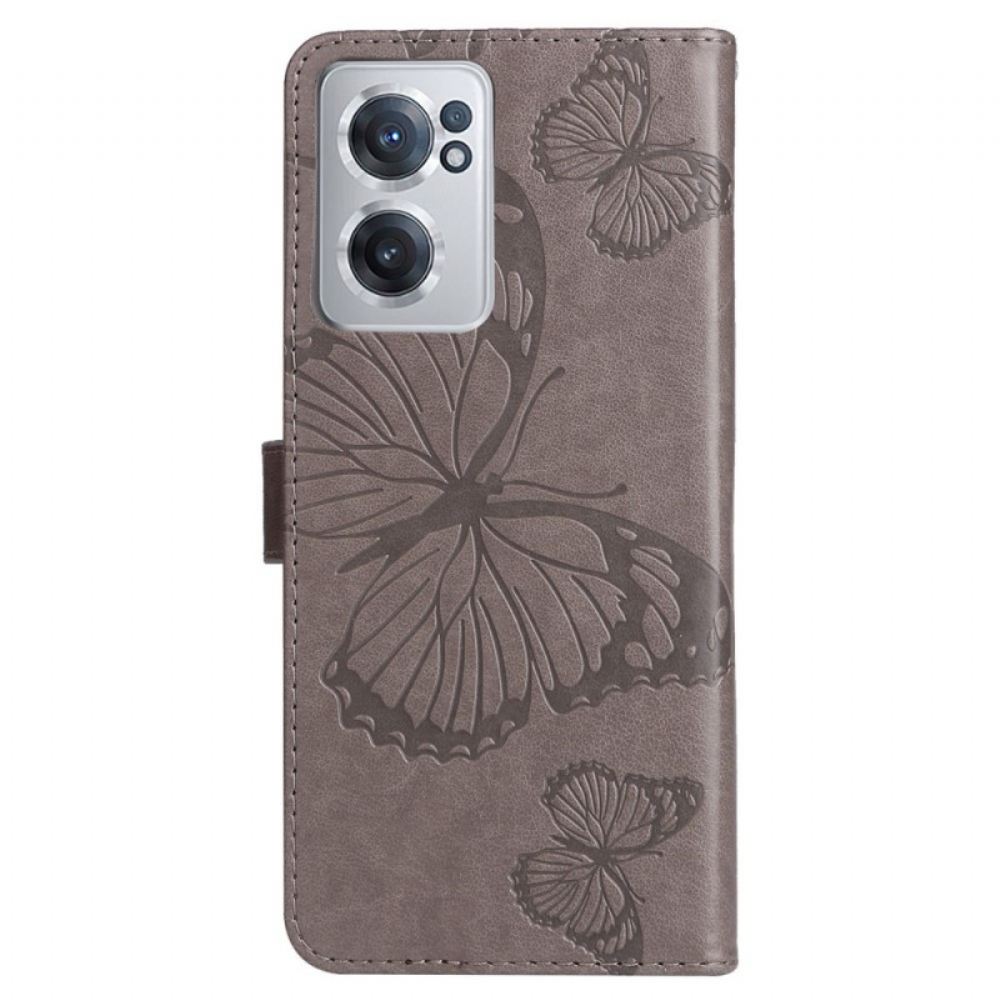 Flipové Pouzdro Na OnePlus Nord CE 2 5G Tisk Motýlů