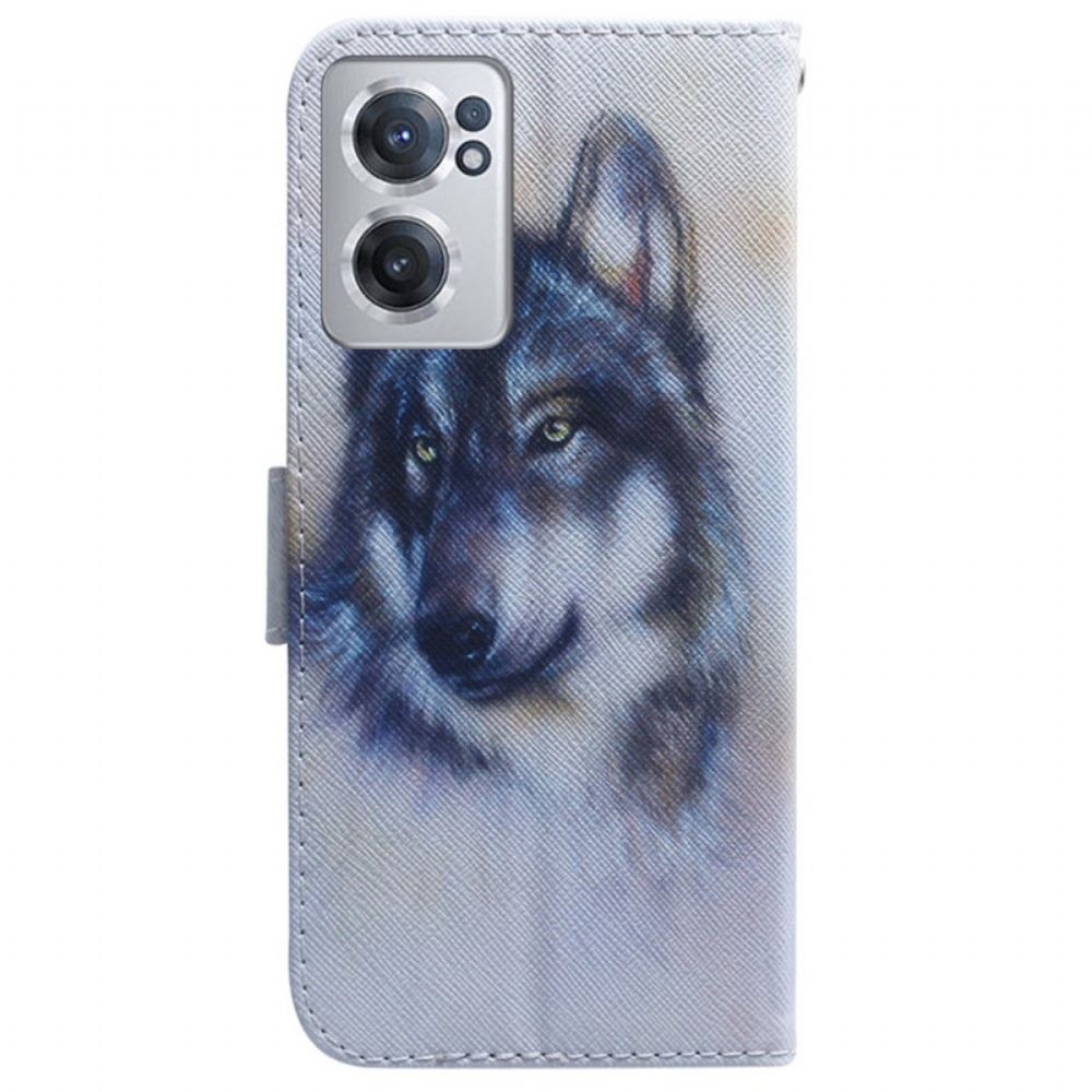 Flipové Pouzdro Na OnePlus Nord CE 2 5G Vlčí Malba