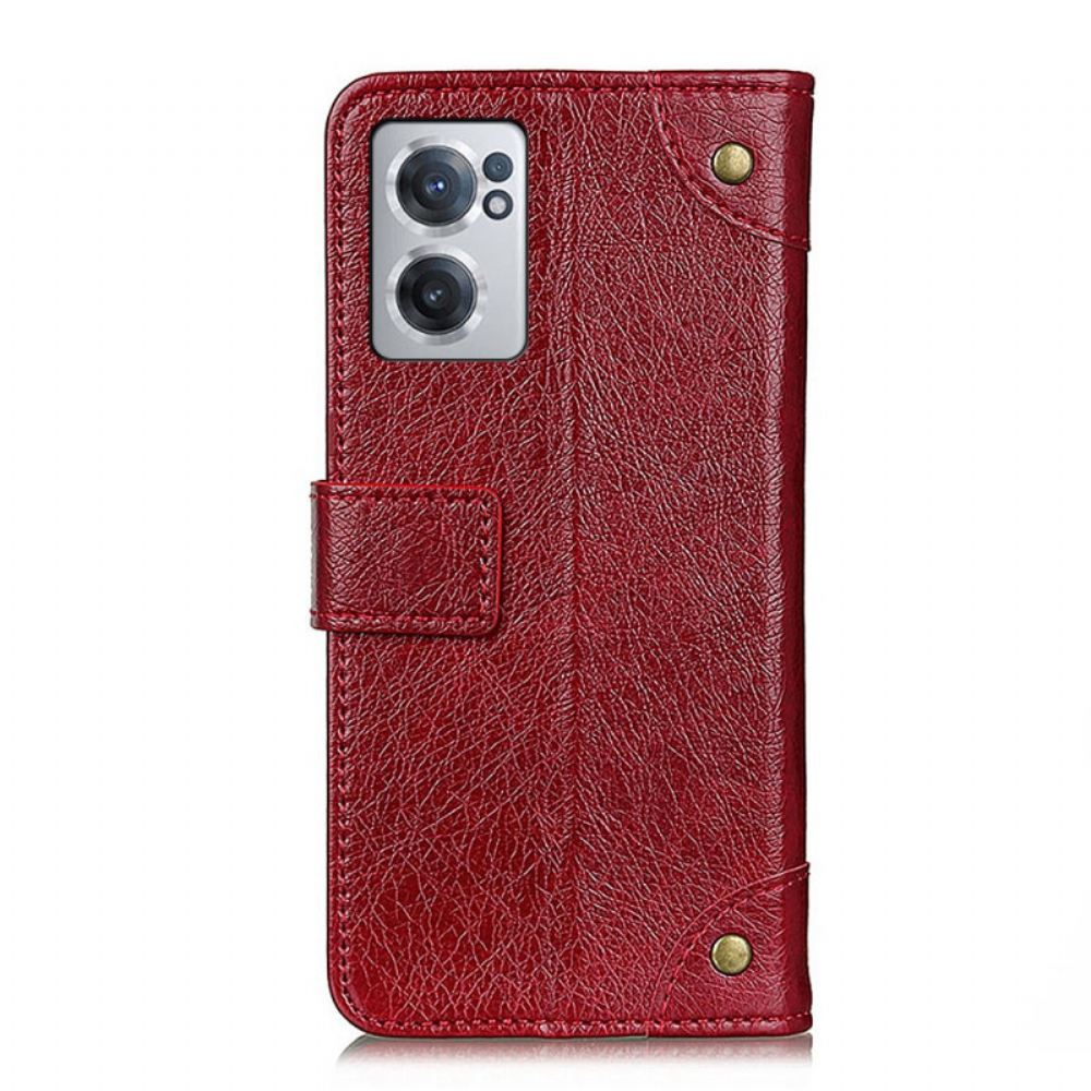 Kožené Pouzdro Na OnePlus Nord CE 2 5G Kůže S Knoflíky
