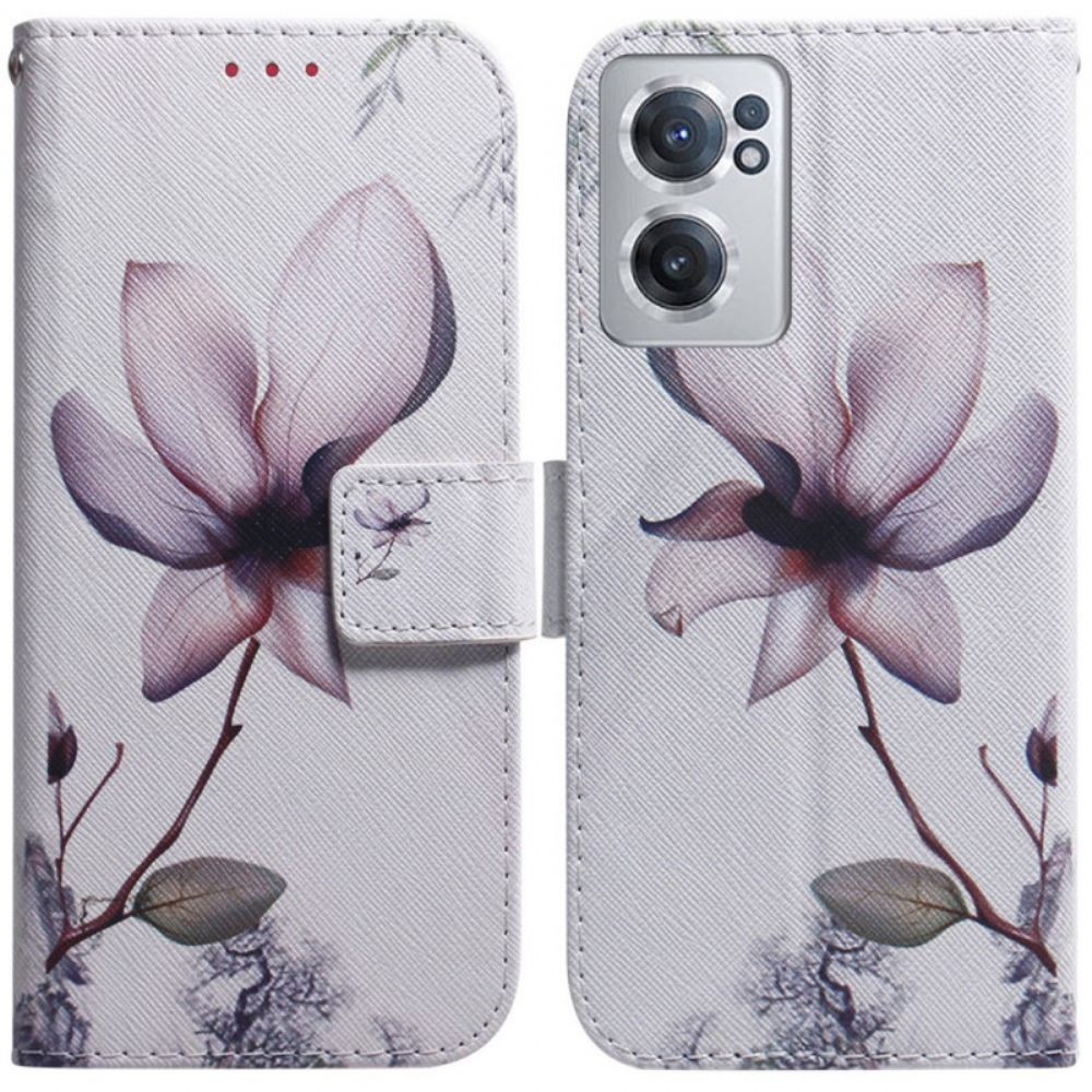Kožené Pouzdro Na OnePlus Nord CE 2 5G Osamělá Květina