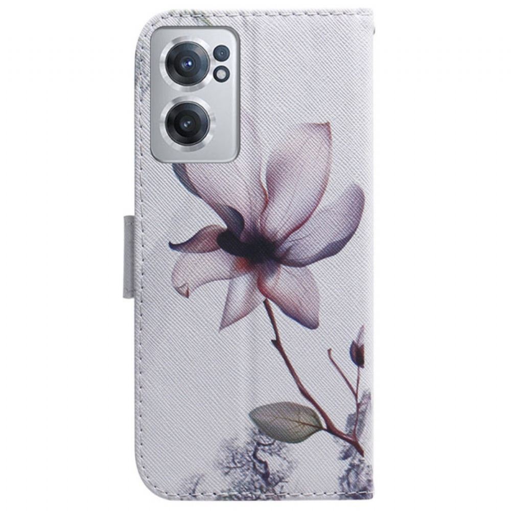 Kožené Pouzdro Na OnePlus Nord CE 2 5G Osamělá Květina