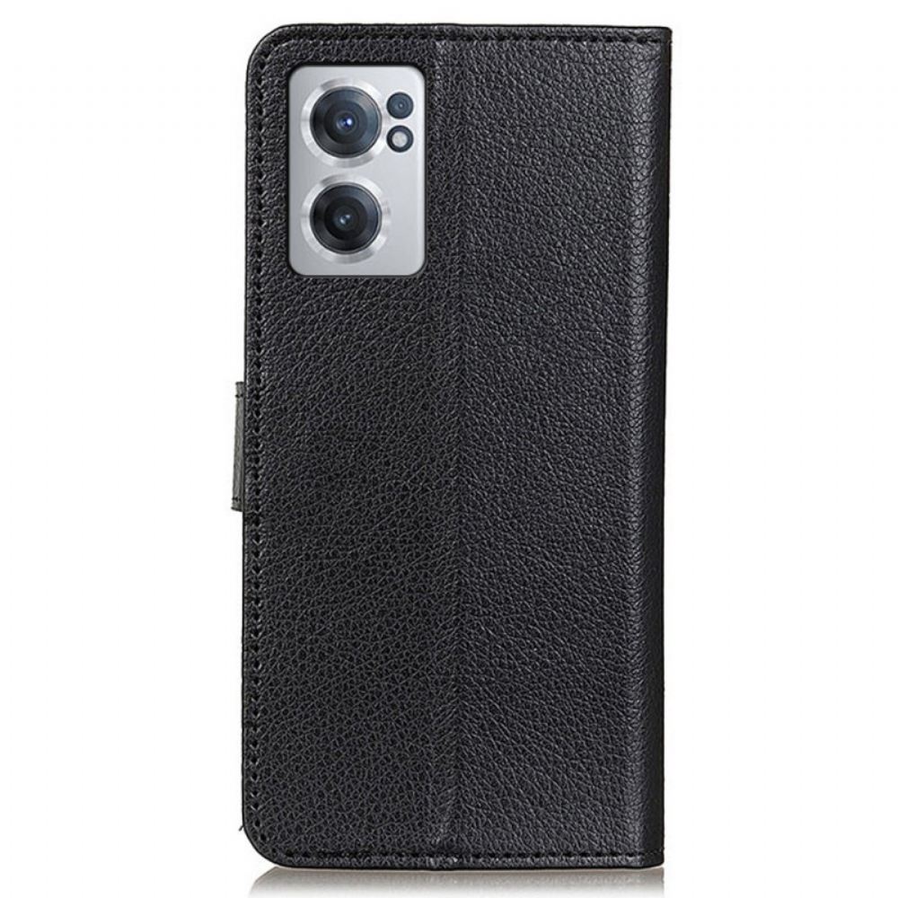 Kožené Pouzdro Na OnePlus Nord CE 2 5G Textura Liči