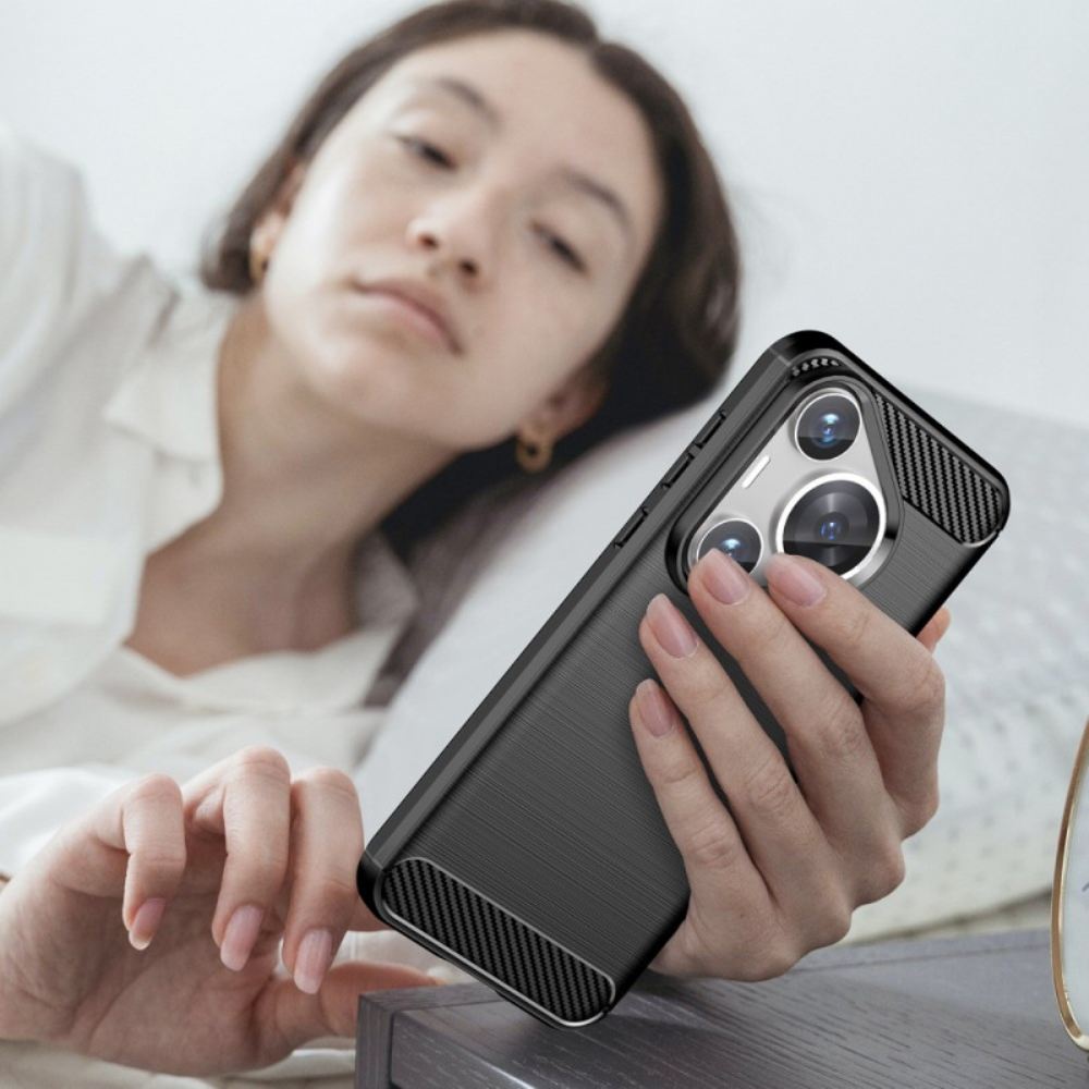 Kryt Huawei Pura 70 Pro Kryty Na Mobil Kartáčované Uhlíkové Vlákno
