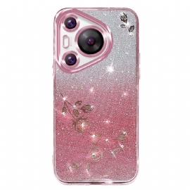 Kryt Huawei Pura 70 Pro Květiny A Kamínky Kadem