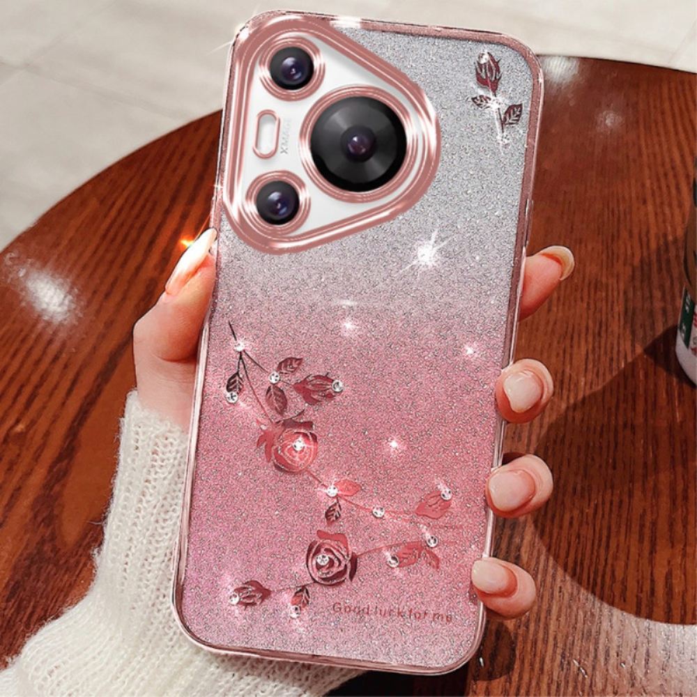 Kryt Huawei Pura 70 Pro Květiny A Kamínky Kadem