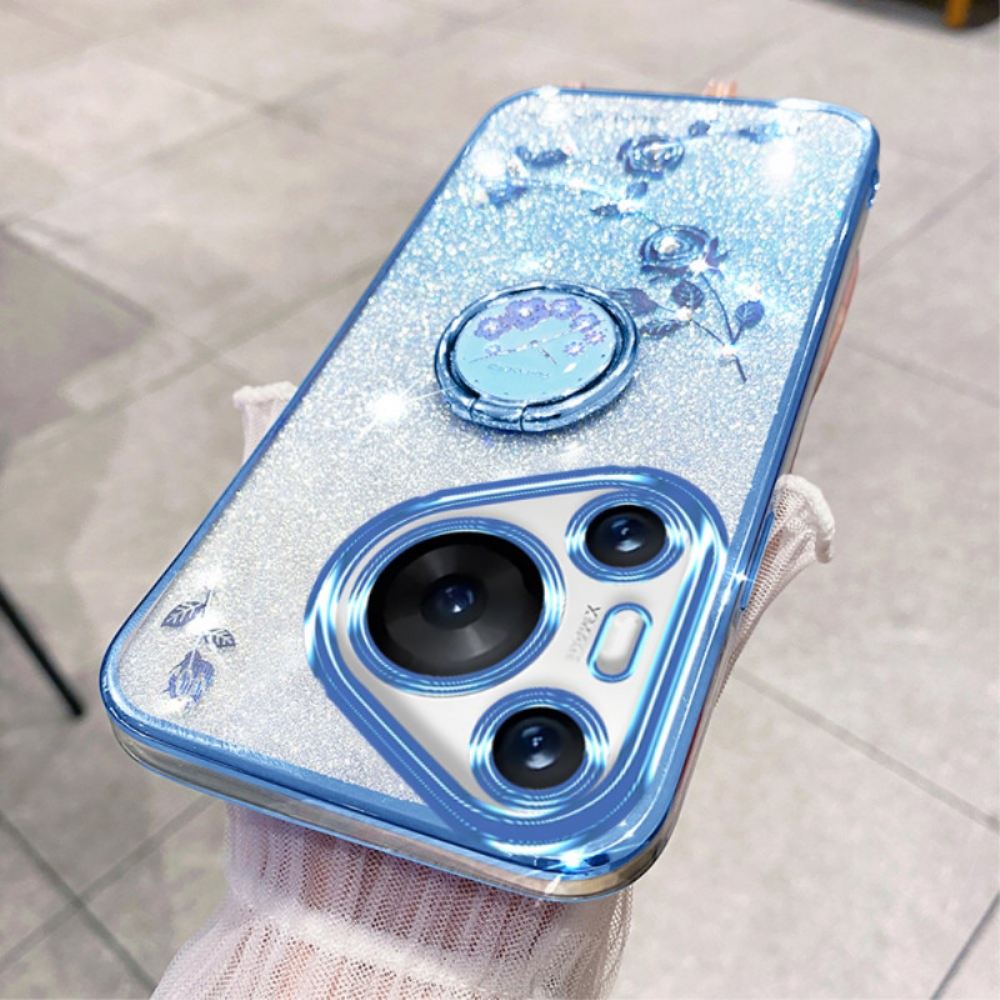 Kryt Huawei Pura 70 Pro Květiny A Kamínky S Podporou Kadem