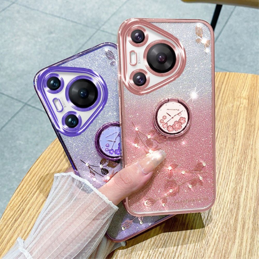 Kryt Huawei Pura 70 Pro Květiny A Kamínky S Podporou Kadem
