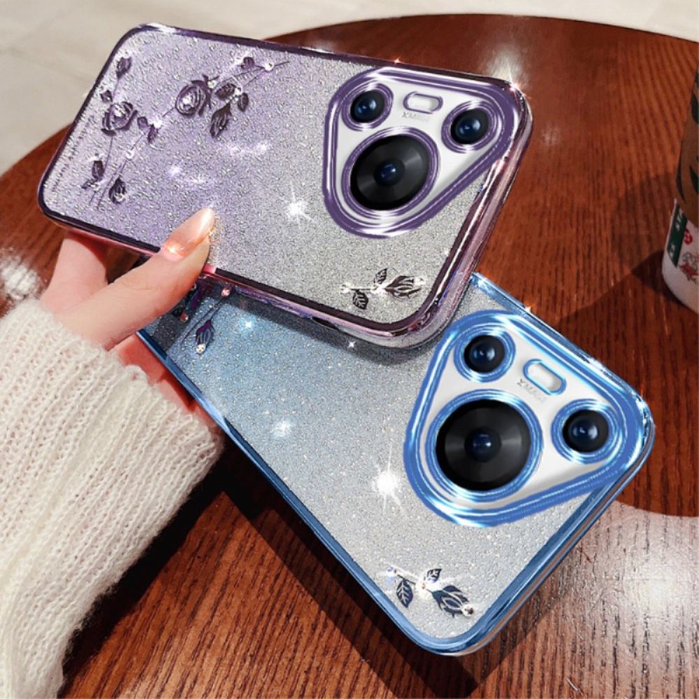 Kryt Huawei Pura 70 Pro Květiny A Kamínky Se Šňůrkou