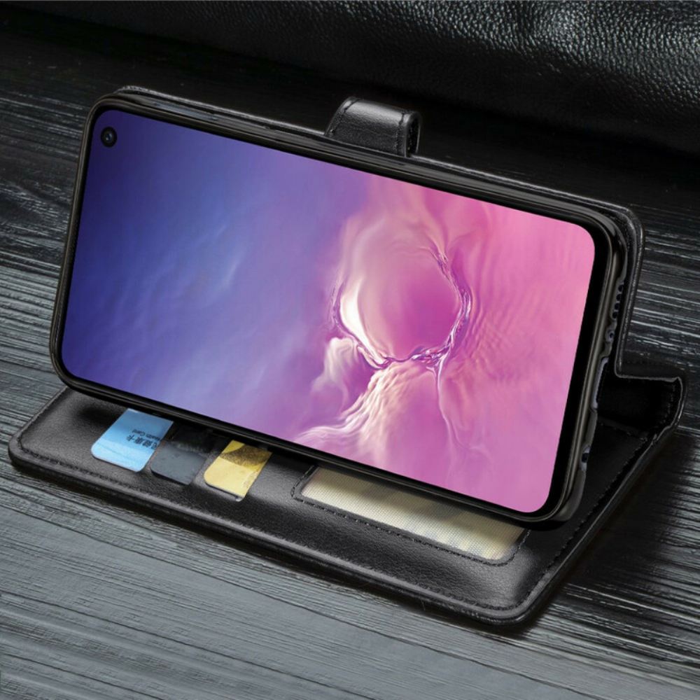 Flipové Pouzdro Na Samsung Galaxy S10e Umělá Kůže A Vintage Spona
