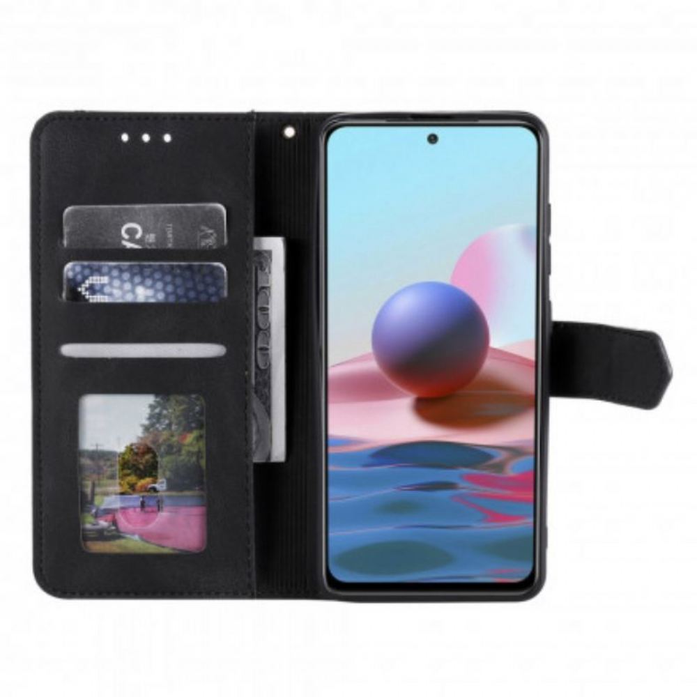Flipové Pouzdro Na Poco M3 Pro 5G Dvoubarevné Nýty Z Umělé Kůže