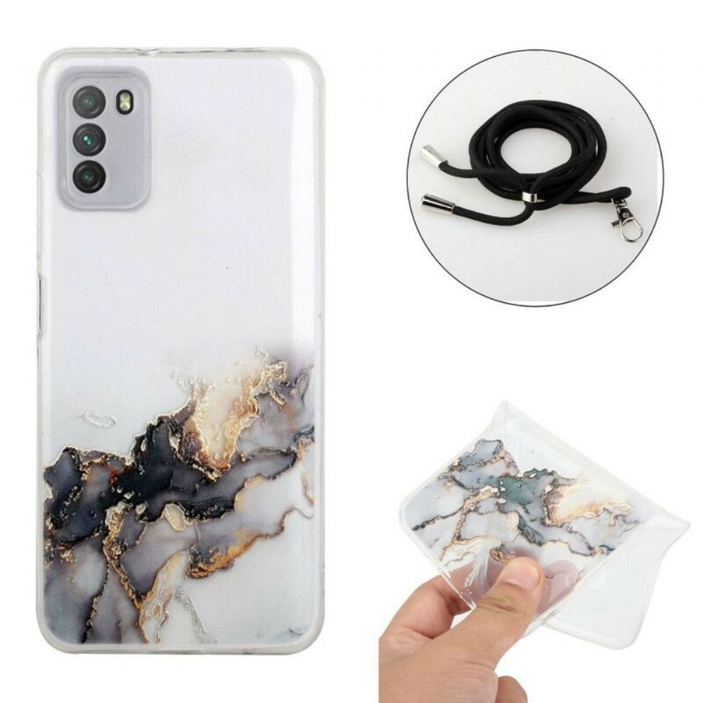 Kryt Na Poco M3 Pro 5G Na Lana S Mramorovou Šňůrou