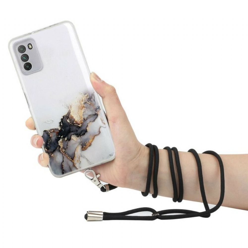 Kryt Na Poco M3 Pro 5G Na Lana S Mramorovou Šňůrou