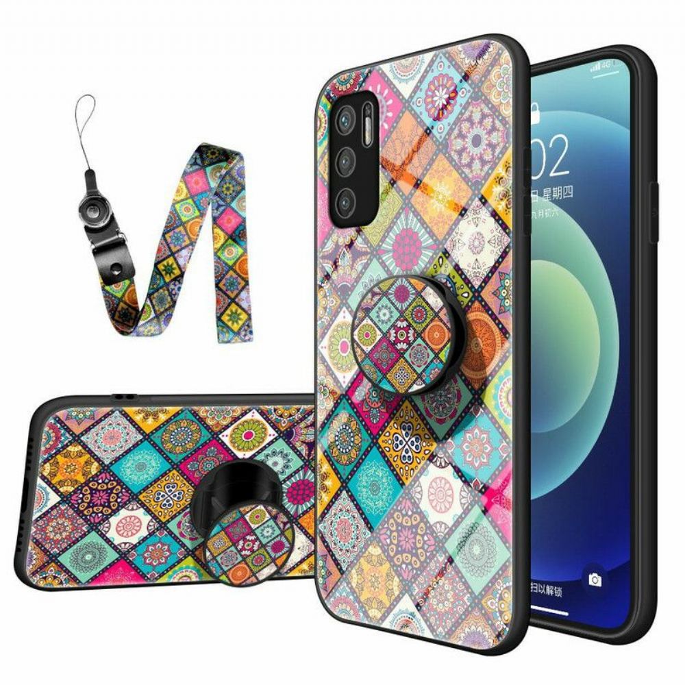 Kryt Na Poco M3 Pro 5G Patchworkový Magnetický Držák