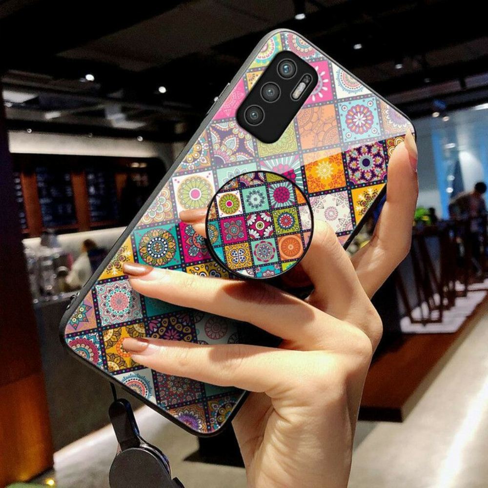 Kryt Na Poco M3 Pro 5G Patchworkový Magnetický Držák