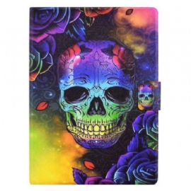 Kožený Kryt Na Samsung Galaxy Tab S11 Barevná Lebka