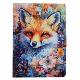 Kožený Kryt Na Samsung Galaxy Tab S11 Malba Lišky