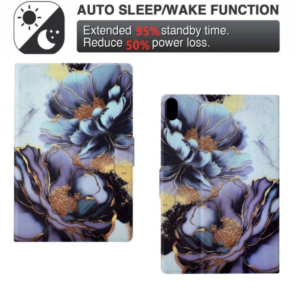 Kožený Kryt Na Samsung Galaxy Tab S11 Pivoňky