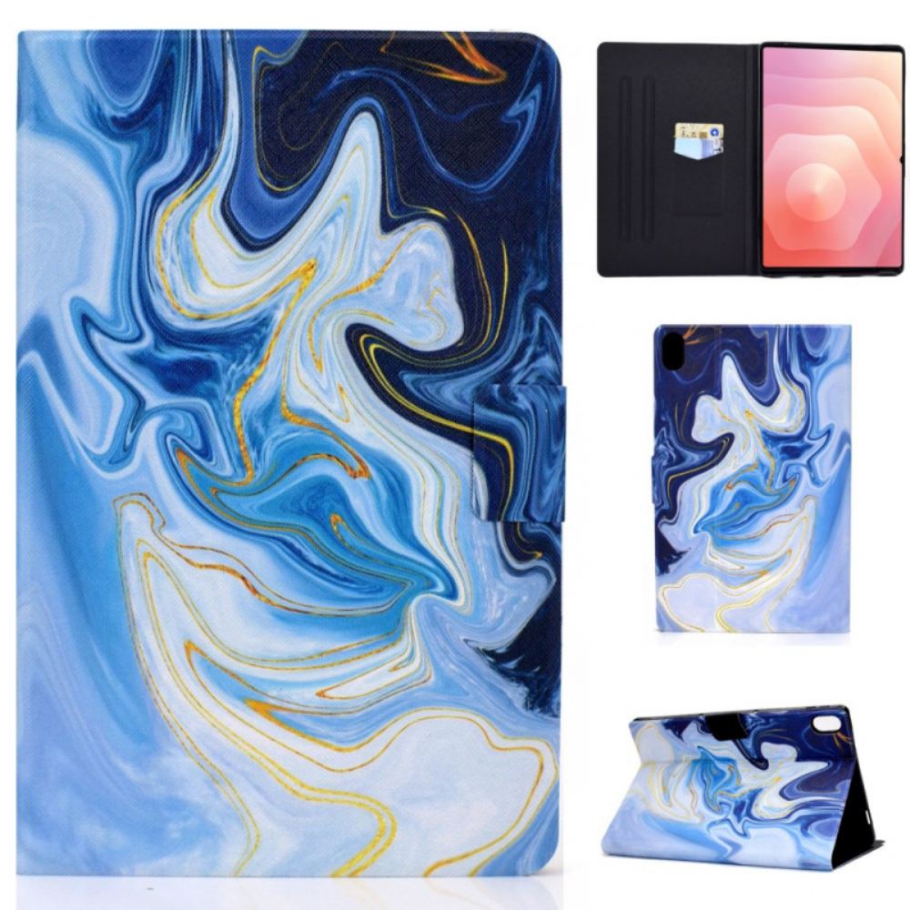 Kožený Kryt Samsung Galaxy Tab S11 Modrý Mramor