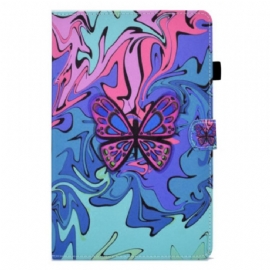 Kožený Kryt Samsung Galaxy Tab S11 Umělecký Motýl